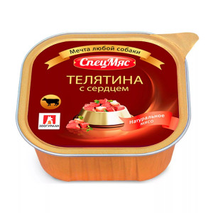 ПР0043981 Корм для собак Спецмяс телятина с сердцем конс. 300г ЗООГУРМАН