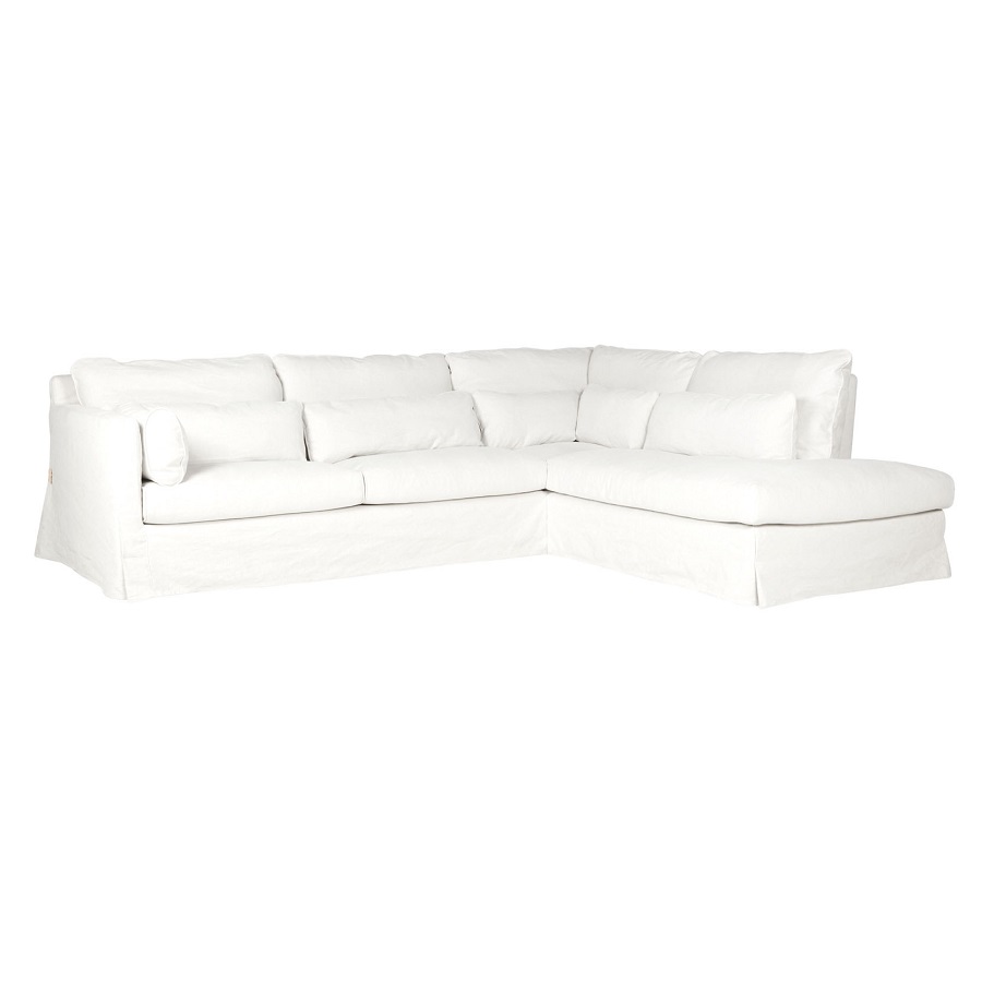 Диван угловой Sara, правосторонний, молочный Sits S1616 - Вид №1