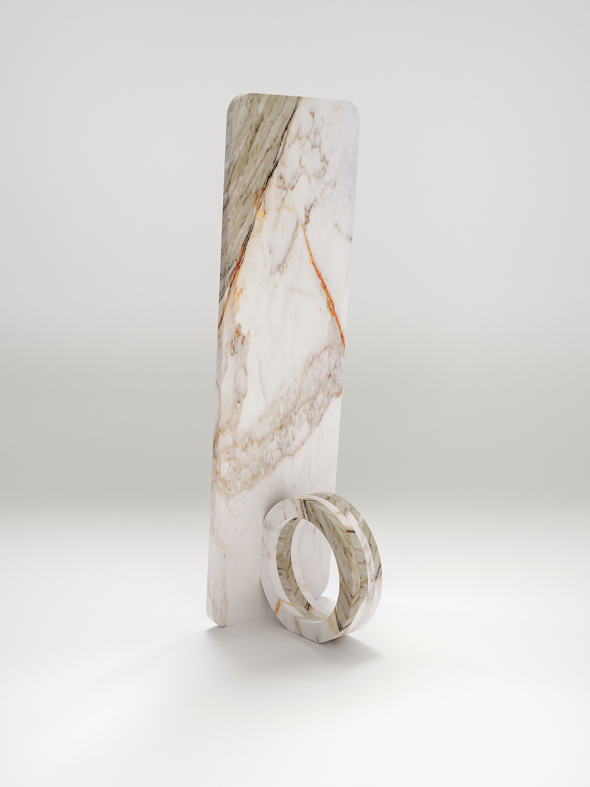 Мраморное напольное зеркало Calacatta Pistore Marmi кольцо ARCH-00109018 - Вид №2