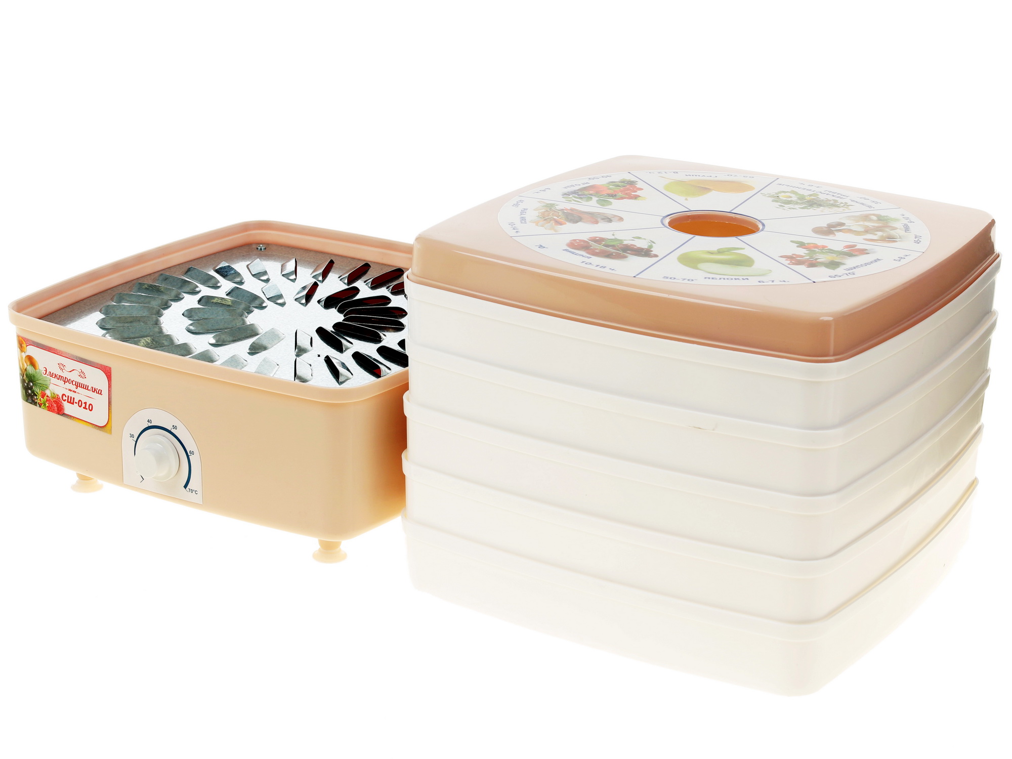 1088122 Сушилка для овощей и фруктов Дива Люкс СШ-010 бежевый РОТОР STDN-0118854 - Вид №6