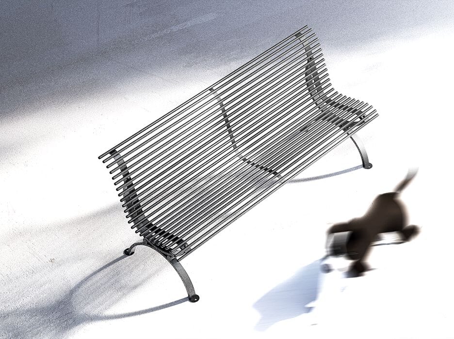 Металлическая прямая скамья со спинкой DIMCAR ARCH-00045253