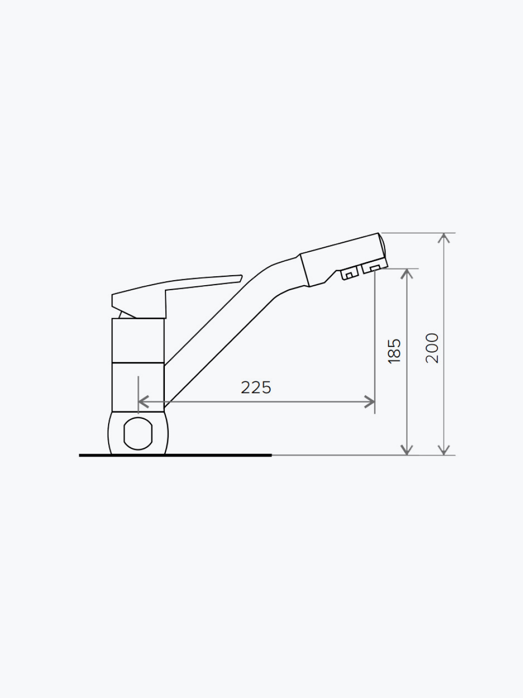 694357 Смеситель кухонный "Дуо" в тон мойки Polygran  - Вид №1