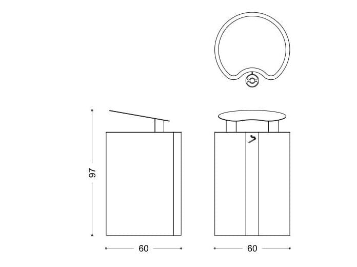 Корзина для мусора из оцинкованной стали с пепельницей и крышкой DIMCAR ALVARIAN ARCH-00075171 - Вид №2