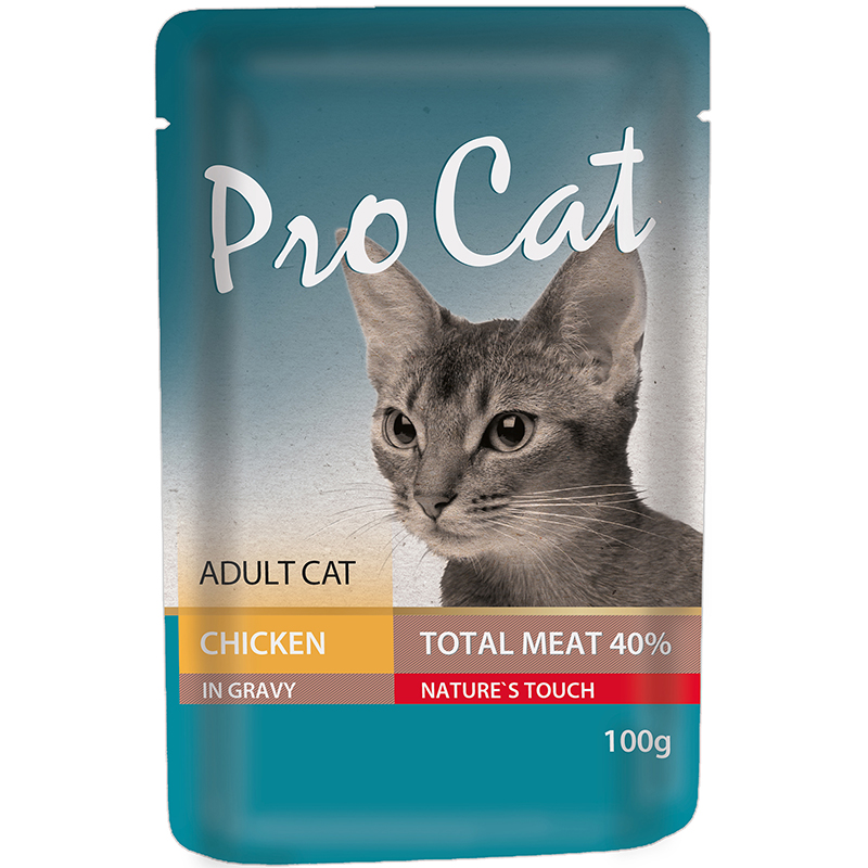 ПР0042311 Корм для кошек курица конс. пауч 100г Pro Cat 