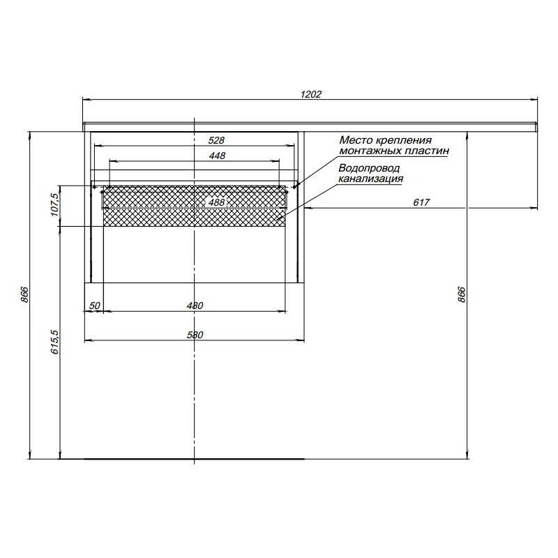 Тумба с раковиной Aquanet Токио 120 R белый (подвесная, 1 ящик) 0023691600235500 - Вид №17