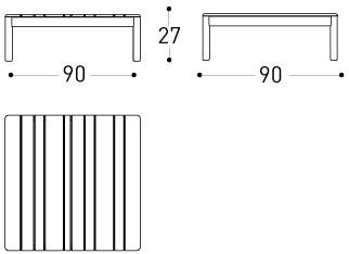 Varaschin Квадратный садовый столик из тика Bali 228t - Вид №4