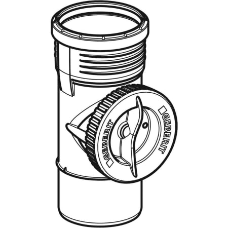 390.427.14.1 Ревизия Geberit Silent-PP 90°, с круглым окном технического обслуживания Geberit  - Вид №1