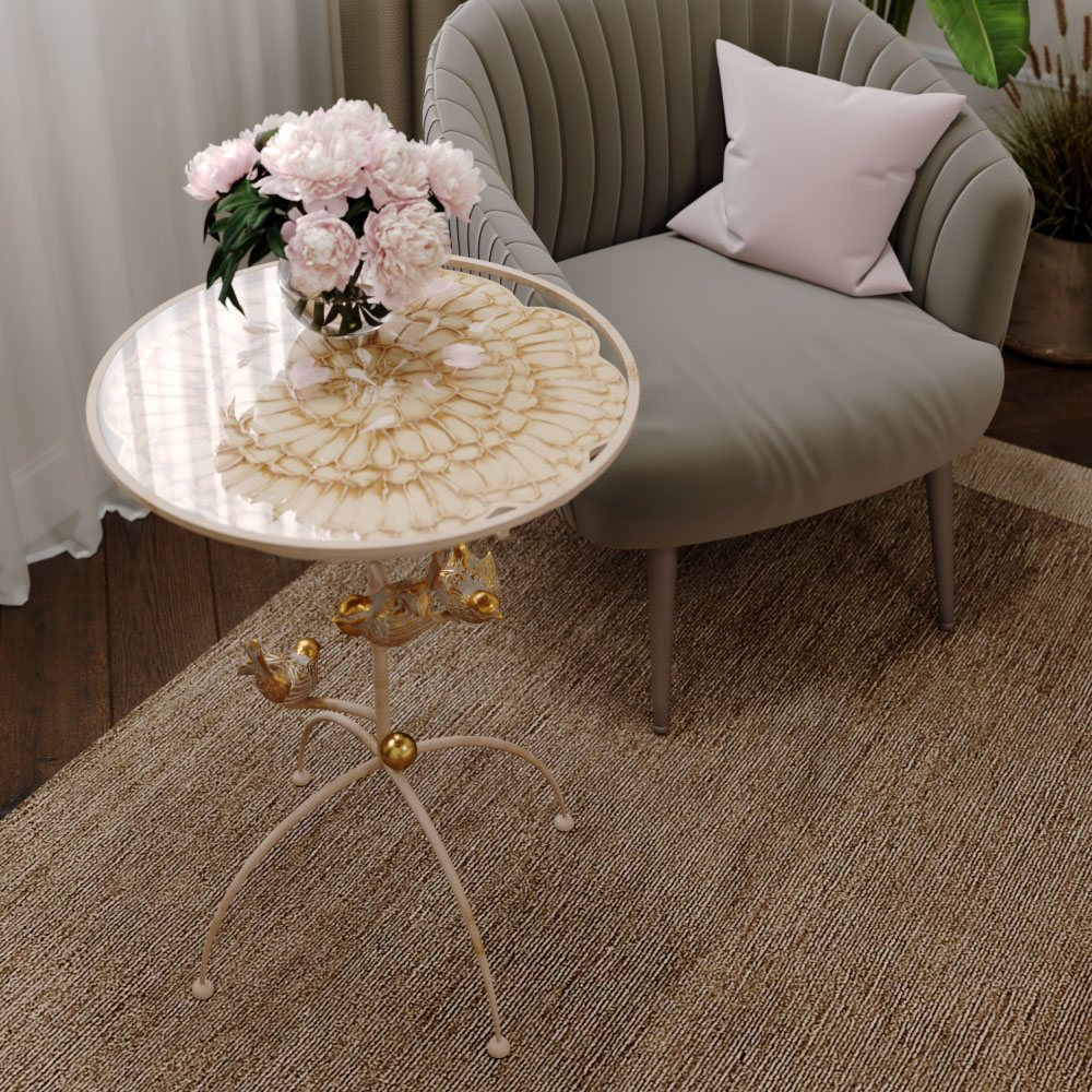 19034 Столик Терра Птички Айвори BOGACHO 4627155813727