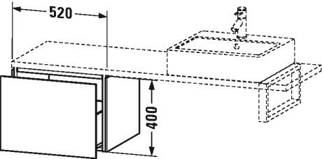 LC582201818 Шкафчик для компактной консоли L-Cube #LC5822 520 x 477 мм Белый матовый, декор Duravit - Вид №1