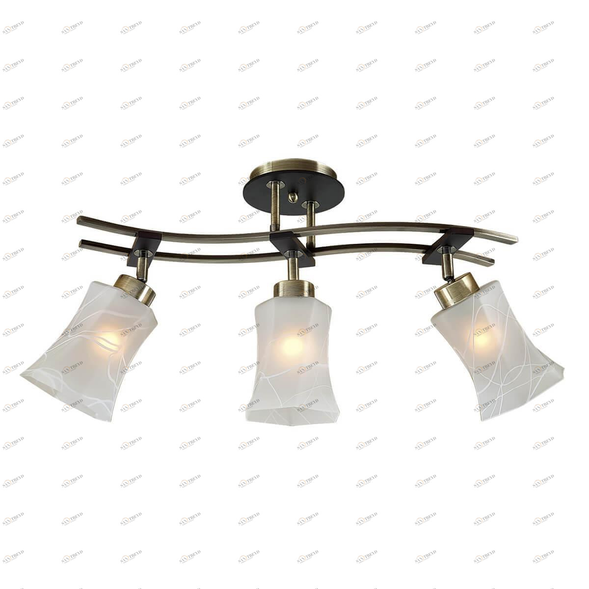 Спот потолочный с белыми плафонами венге "Мерида" CL142133 CITILUX МЕРИДА БРОНЗА 00-3926865 Белый;коричневый 