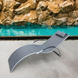 Шезлонг-лежак "Грация" Silver-Black AFINA  241145 Черный