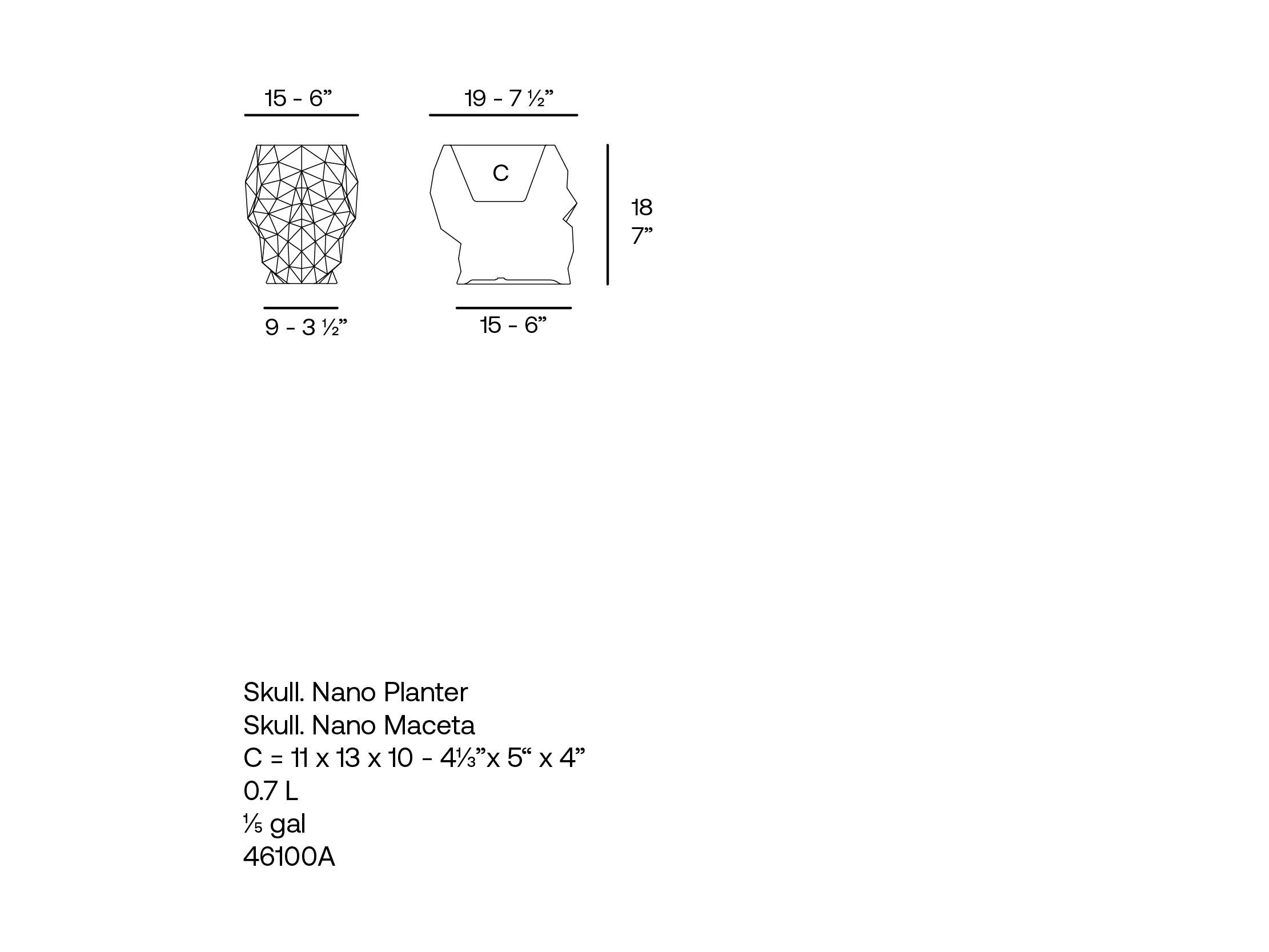 Сеялка из полиэтилена Vondom череп ARCH-00023313 - Вид №3