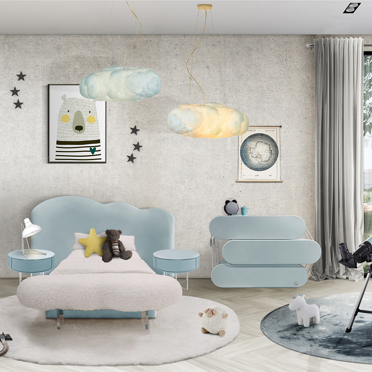 Место хранения Cloud Chest 3 Drawers Covethouse CIRCU  - Вид №1