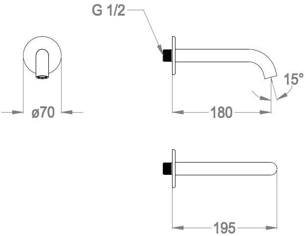 Fir Italia Стенной излив Cleo 84 8444114 - Вид №3