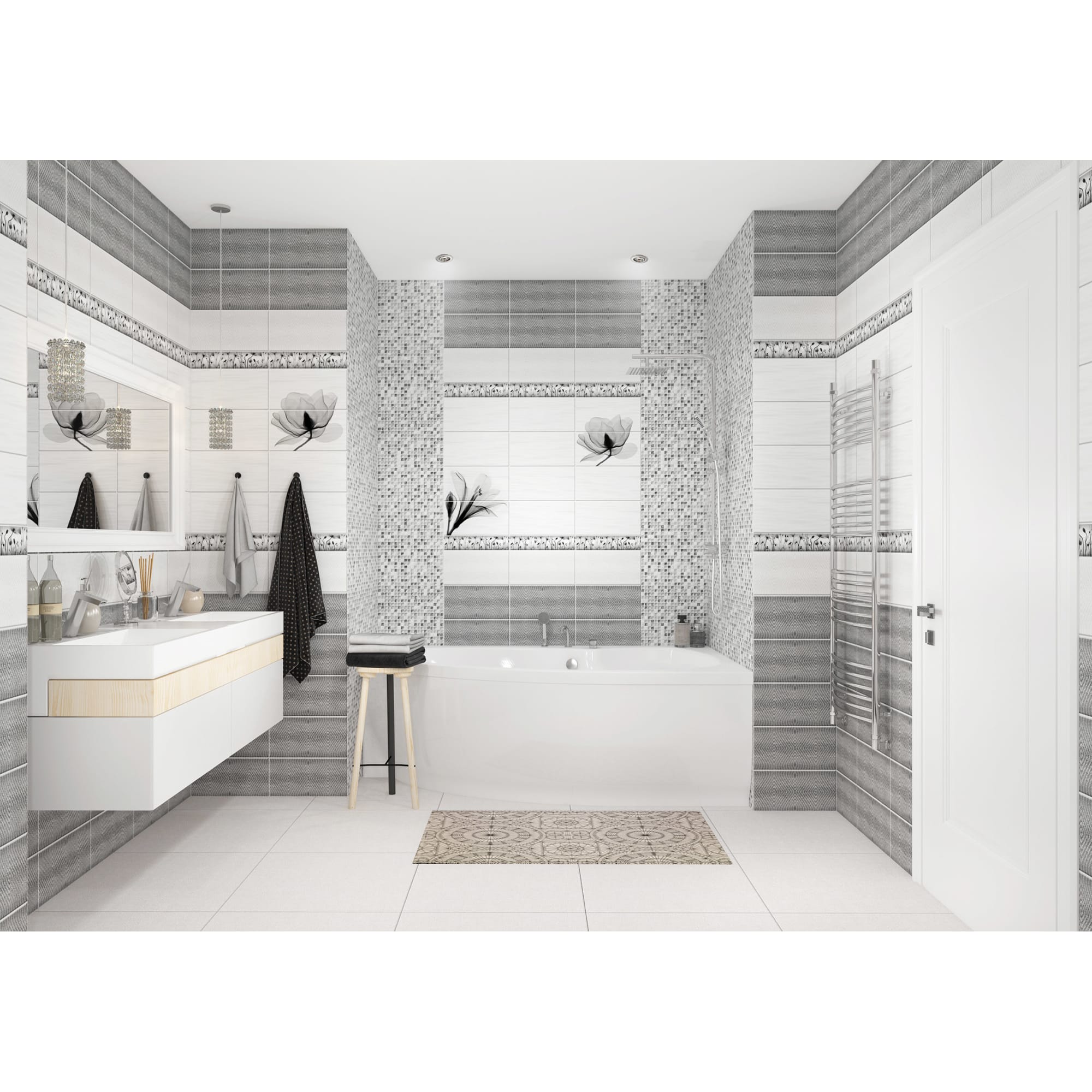 18759496 Панель ПВХ Нимфея мозаика 8 мм 2700х375 мм 1.013 м² Santreyd  - Вид №5