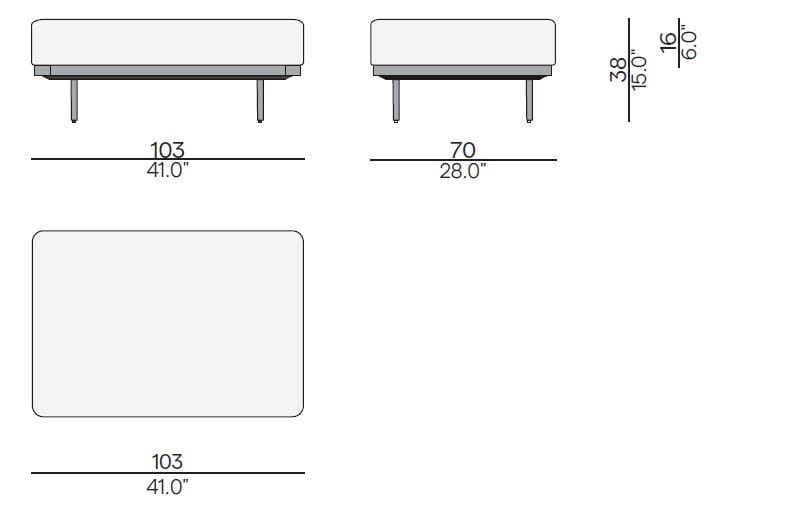 Прямоугольный пуф из ткани MANUTTI Flows ARCH-00152842 - Вид №1