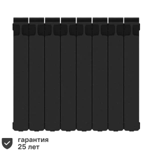 Радиатор секционный Rifar Monolit M50008RAL9005 500/100 8 секций боковое подключение биметалл черный 82560797 STLM-2144999