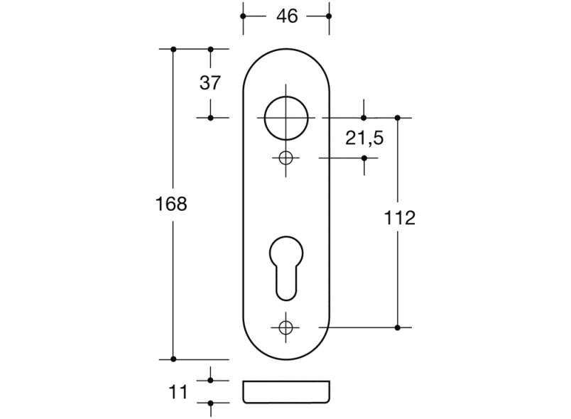 230.20RKN короткая пластина (р-техник) HEWI System 111 | Polyamid  - Вид №7