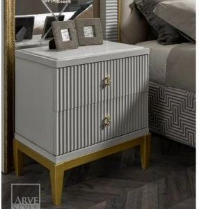 Arvestyle Прямоугольная прикроватная тумбочка из лакированной древесины с ящиками Tiffany As-1811
