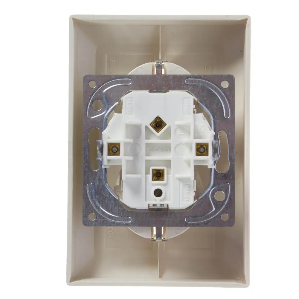 Розетка двойная встраиваемая ABB Basic 55 с заземлением, со шторками, цвет бежевый STLM-2159292 - Вид №1