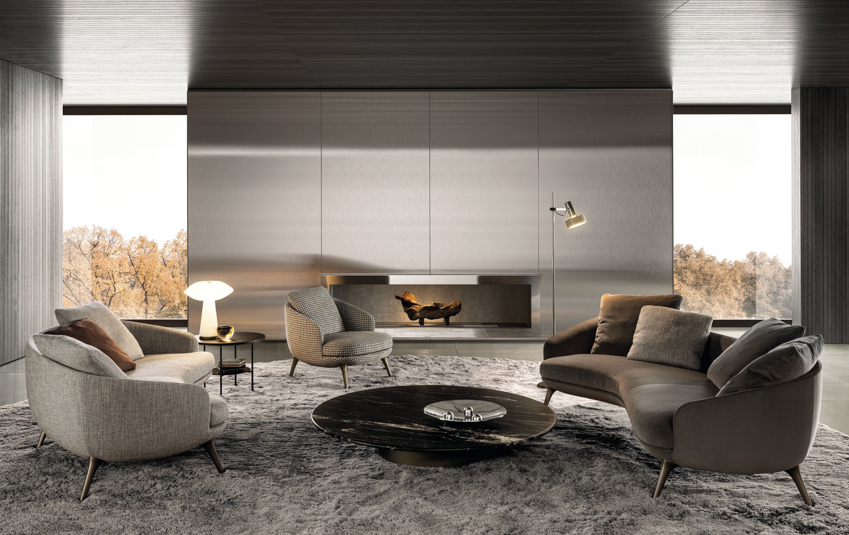 Изогнутый диван из ткани Minotti Рафаэль ARCH-00110202 - Вид №1