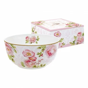 Салатник фарфоровый белый с розовым в подарочной упаковке "Дамасская роза" EASY LIFE ДАМАССКАЯ РОЗА 00-3946698 Белый;розовый