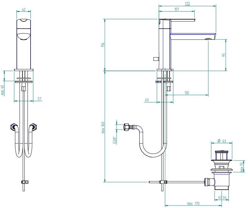 ZAZZERI Смеситель для умывальника из стали Tango sun-id-1502533 - Вид №12