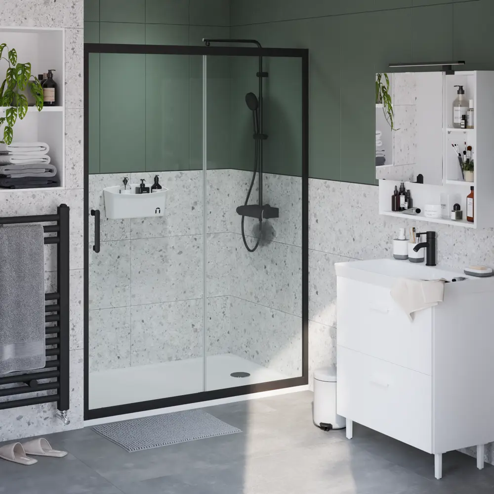 Комплект стекол для раздвижной душевой двери Sensea Easy 130 см прозрачное стекло цвет профиля на выбор 83631059 STLM-2056660 - Вид №28