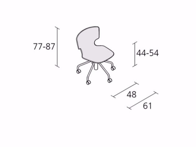 Регулируемое по высоте вращающееся кресло с колесами Alias Enna Erice ARCH-00077297