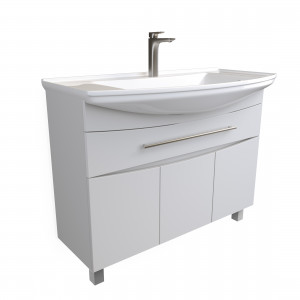 У94492 Тумба Lina New 105Н 1в.я 3д Белый глянец 1 Marka Lina