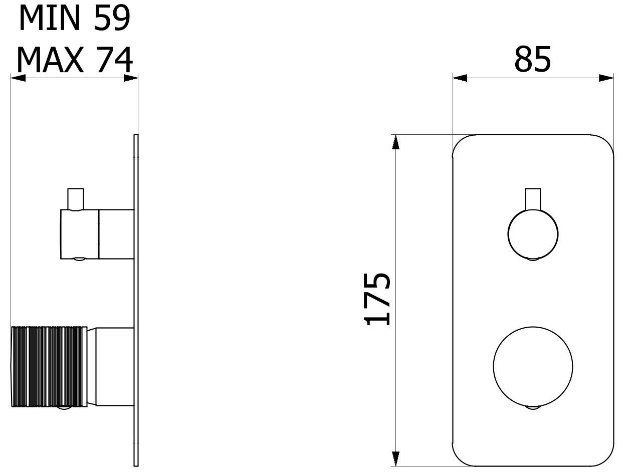 Однорычажный встраиваемый смеситель для душа с переключателем IB винил ARCH-00033789 - Вид №12