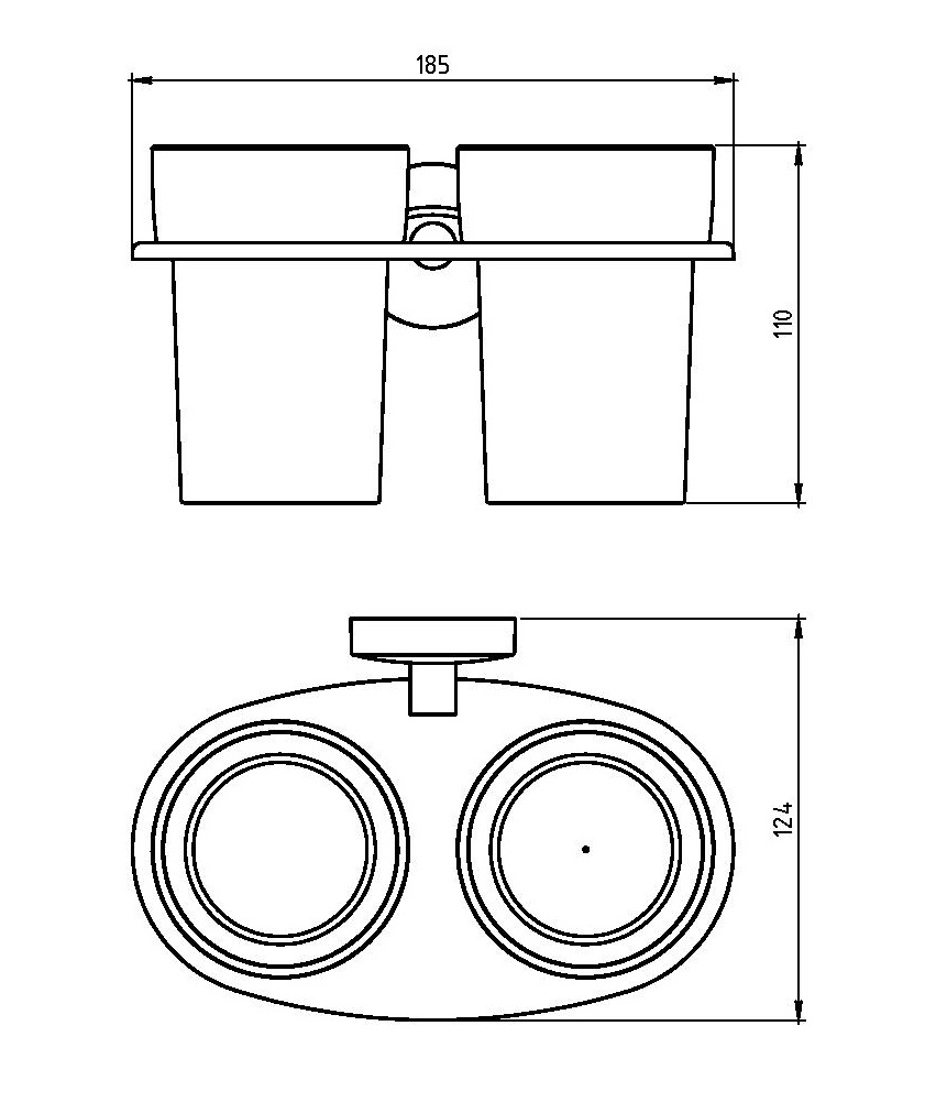 Двойной держатель стакана для зубных щеток Novaservis Metalia 11 0157.0 хром 01570 - Вид №1