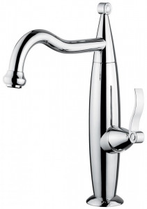 39006BR Высокий смеситель Abel для раков с донным клапаном "click-clack", цвет бронза