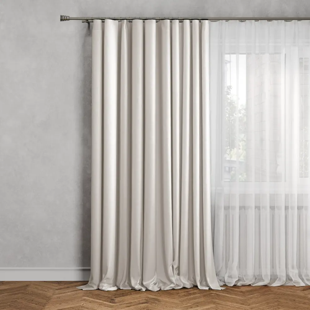 Штора Столица текстиля Monaco с эффектом блэкаут на ленте 200×300 см бежевая 88039132