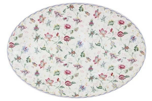 Блюдо керамическое овальное 38 см белое "Букингем" IMARI ЦВЕТЫ 00-3973489 Белый