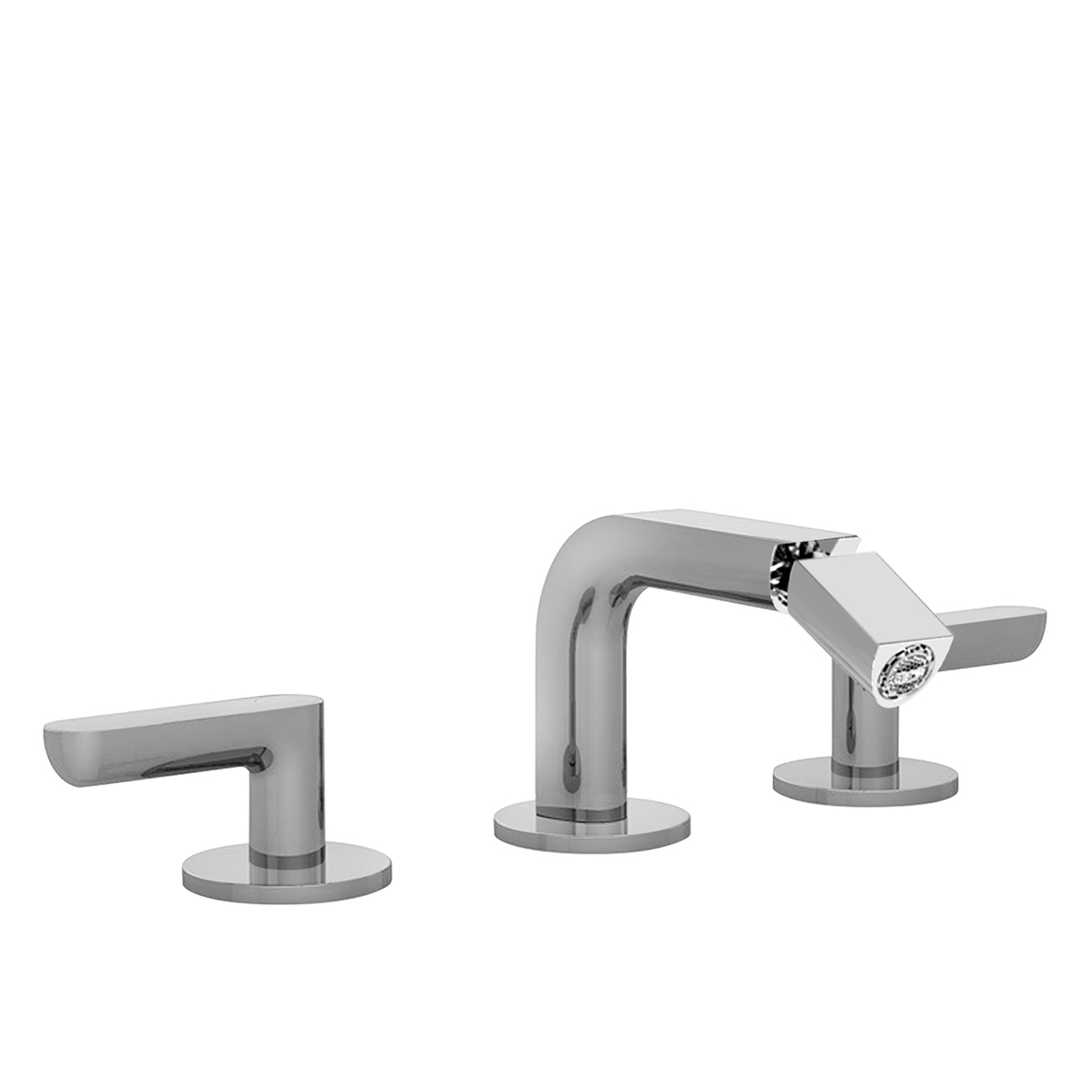 R108  Смеситель на 3 отверстия для бидевылет 13 см ограничитель потока воды до 5 л/мин при 3 бар ручки картридж керамический 90° видимый аэратор подводка донный клапан нажимного типа Fantini Rubinetti ICONA DECO