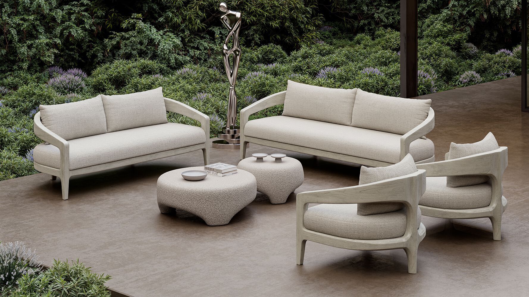 Тканевое садовое кресло с каркасом из тикового дерева SNOC Кит ARCH-00063748 - Вид №6