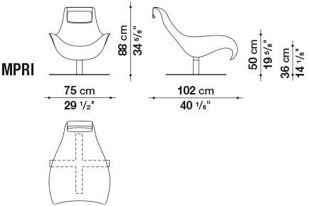 B&B Italia 4-спицевое кожаное кресло Mart sun-id-1407994 - Вид №4