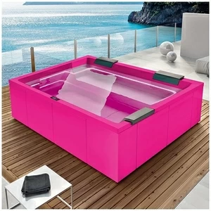 Бассейн Gruppo Treesse Rest SPA-V192H-R прямоугольный spa с гидромассажем и нагревателем встроенный розовый