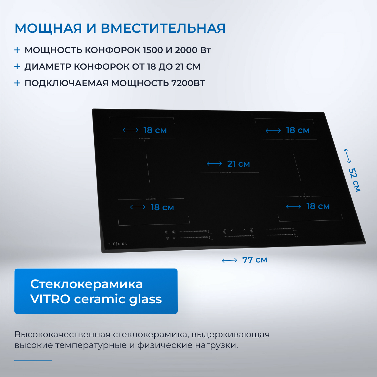 9175446 Индукционная варочная поверхность ZUGEL ZIH617B STDN-0063070 - Вид №21