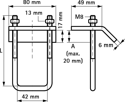 6571721 Монтажные профиля BIS Балочный зажим нерж. для создания конструкций из профиля Strut WALRAVEN  - Вид №1