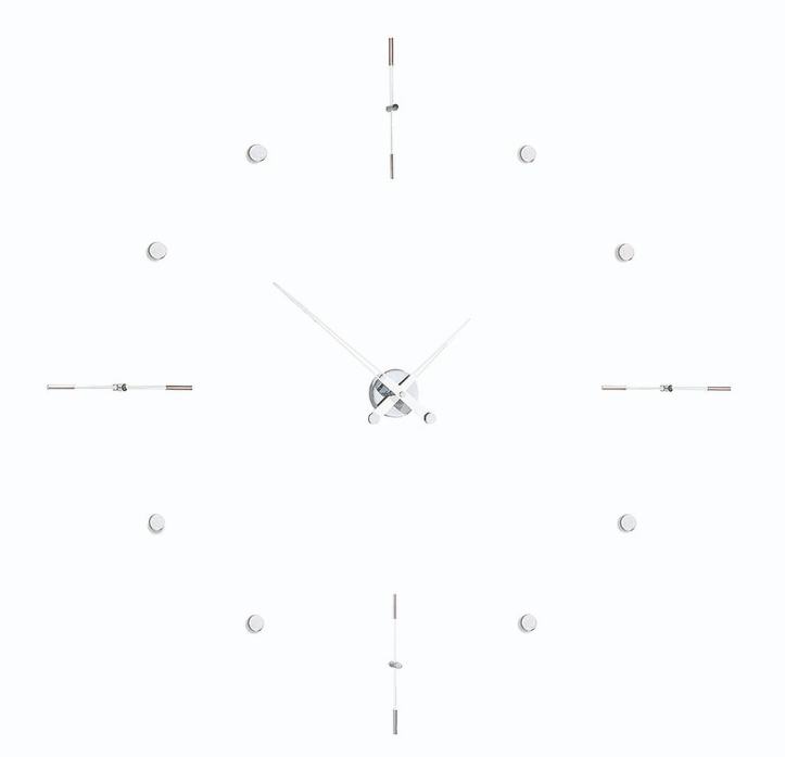 095538 Настенные часы i хром-белый Nomon Mixto 