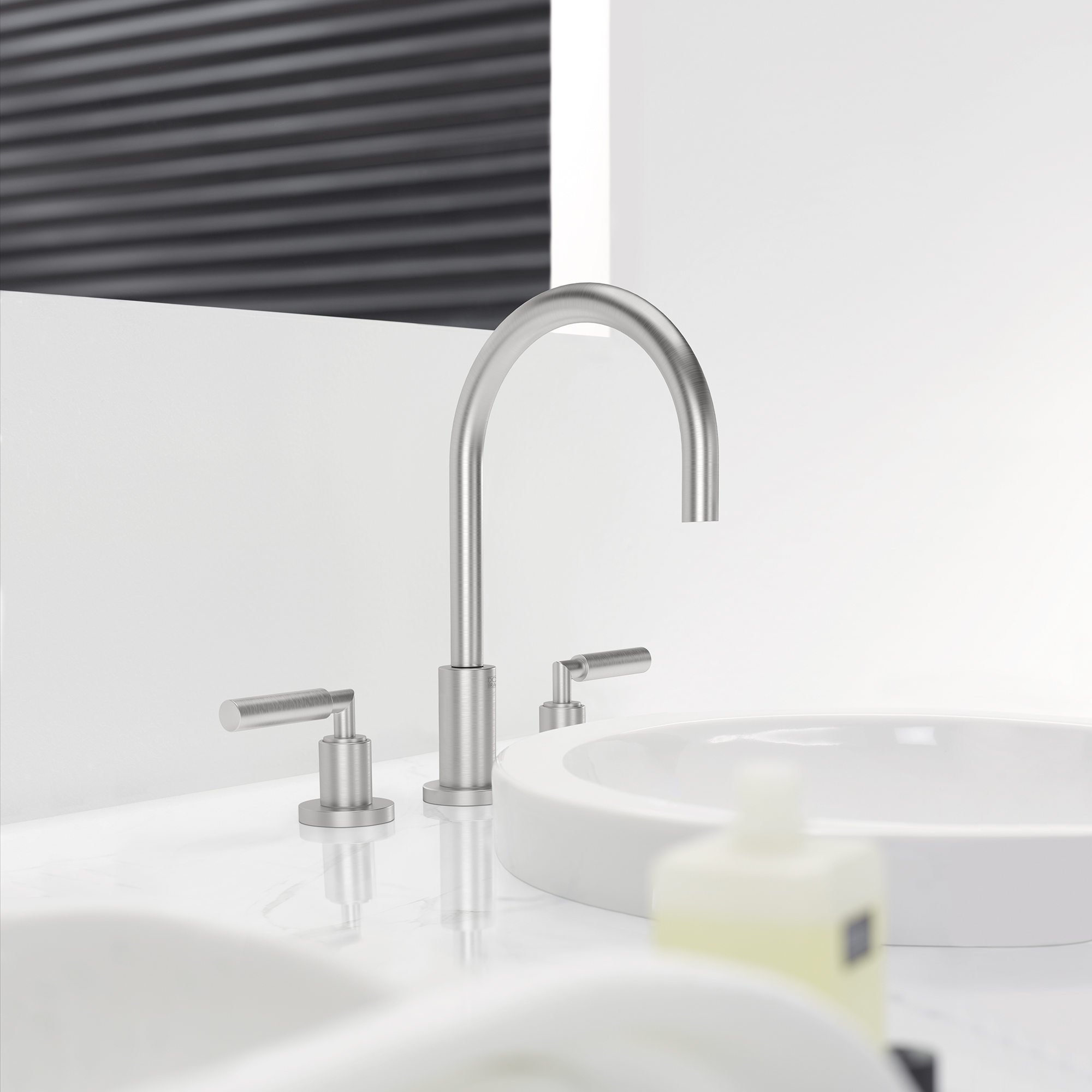 ТАРА Смеситель для раковины на три отверстия с донным клапаном - матовый черный DornBracht Tara 20710882-33 - Вид №1