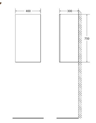 Шкаф подвесной, правосторонний BelBagno REGINA-750-1A-SC-BO-P-BLUM-R - Вид №2