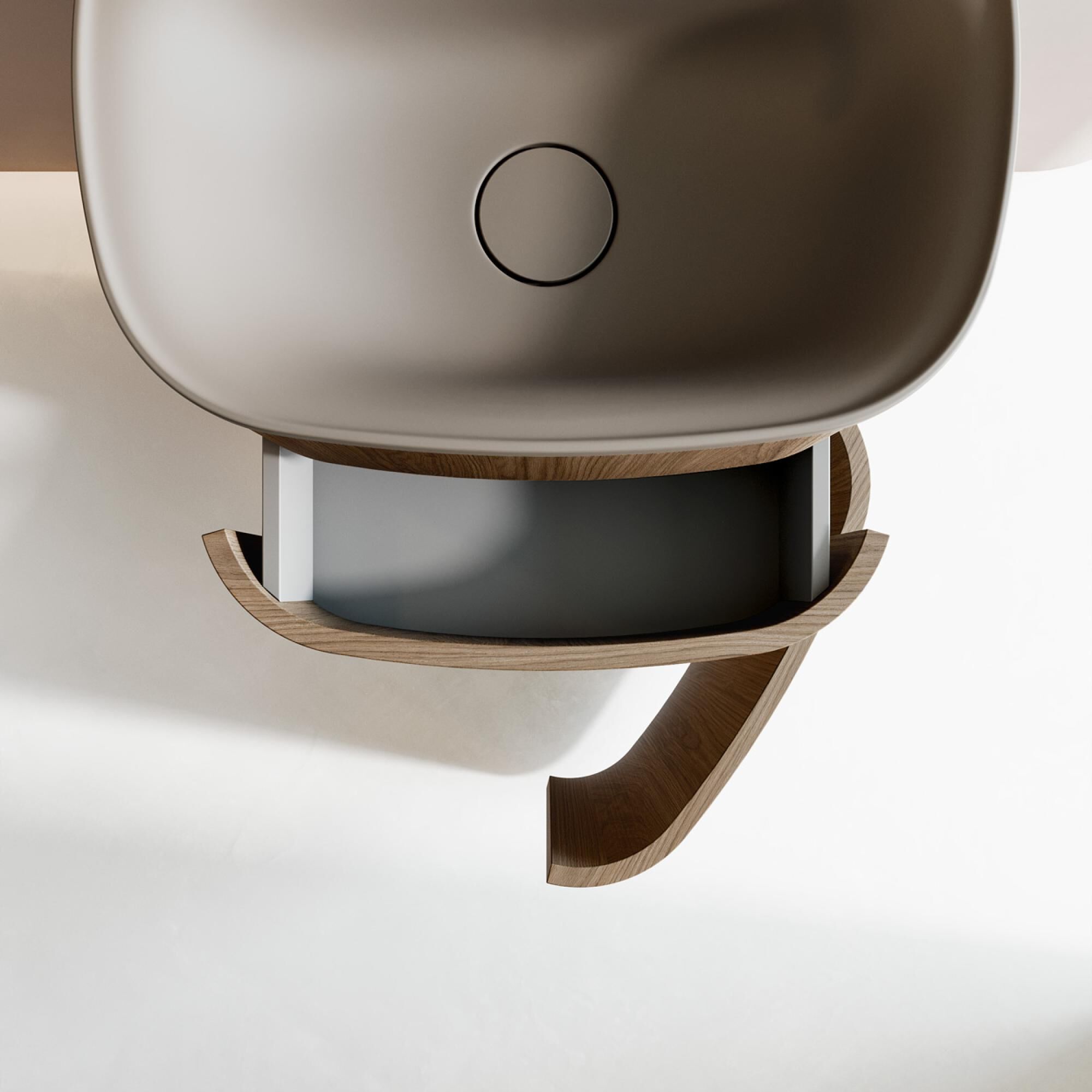 Шкаф для раковины HPL с держателем для полотенец с зеркалом Mobilcrab Curvy ARCH-00061738 - Вид №3