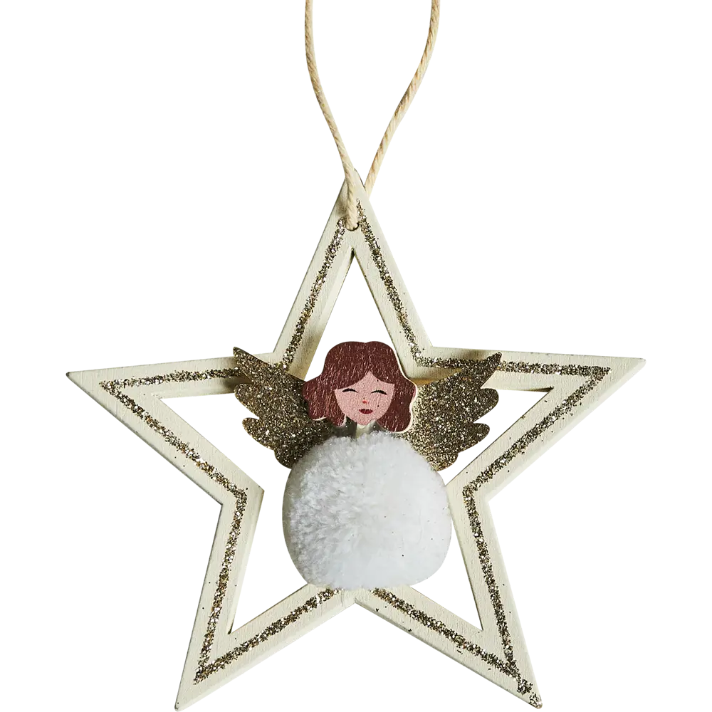 87036550 Елочная игрушка Звезда 10.5x10.5 цвет бежевый STLM-1444361 Santreyd 