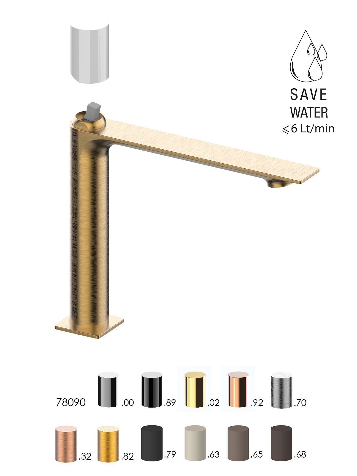 Смеситель для раковины с ограничителем расхода Rubinetterie Frattini Narciso S ARCH-00125843 - Вид №3