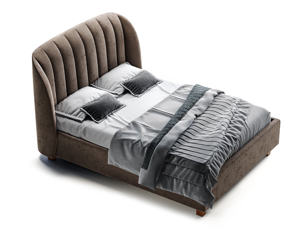 Кровать двуспальная 160х200 коричневая Tulip THE IDEA ДИЗАЙНЕРСКИЕ 210650 Коричневый  - Вид №1