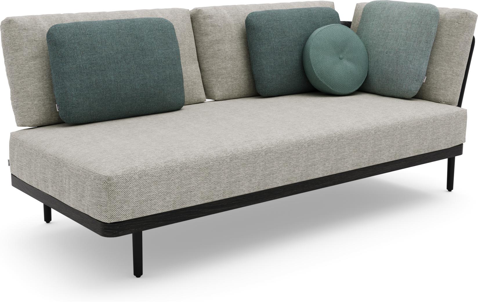 Левое угловое двойное сиденье лава teak nero Manutti Flex MNST518