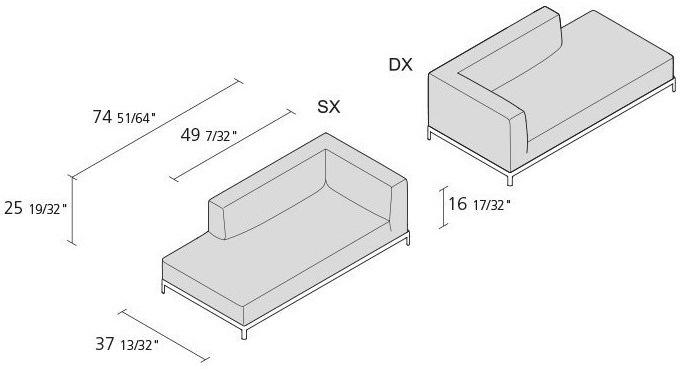 Alias Мягкая кушетка из ткани Aluzen soft P38 / p54 - Вид №4